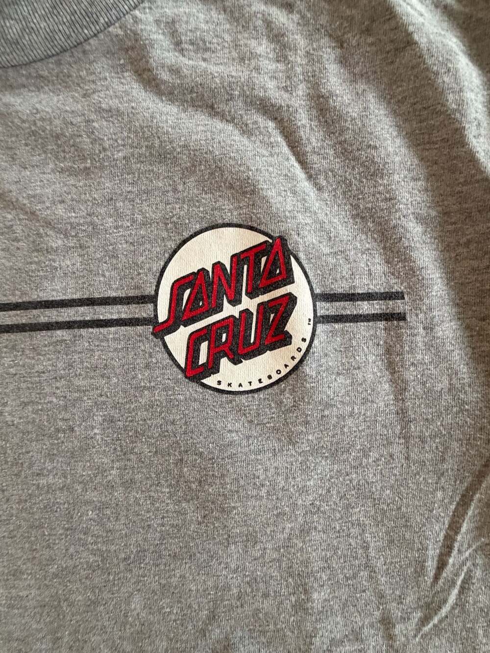 Santa Cruz Skateboards Classic Dot Logo Long Sleeve Grey T-Shirt - Picture 3 of 10